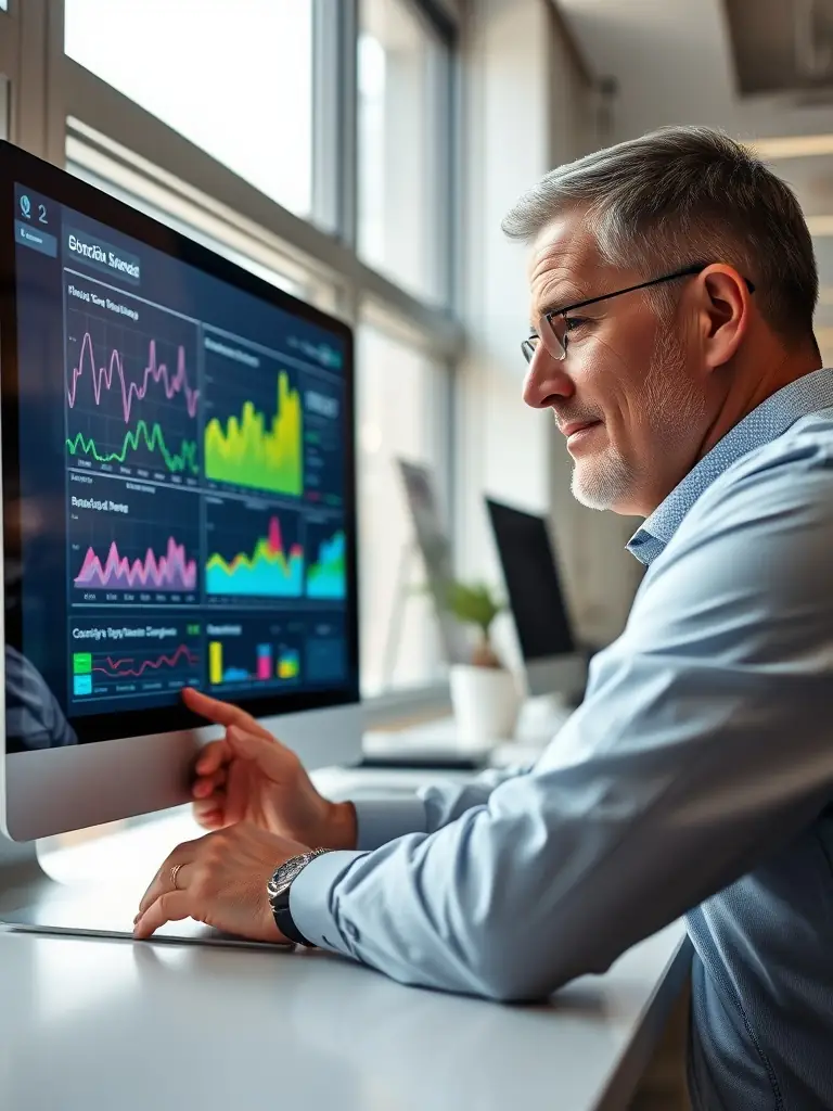 A stock photo of a person analyzing social media analytics on a dashboard, highlighting data-driven decision-making.