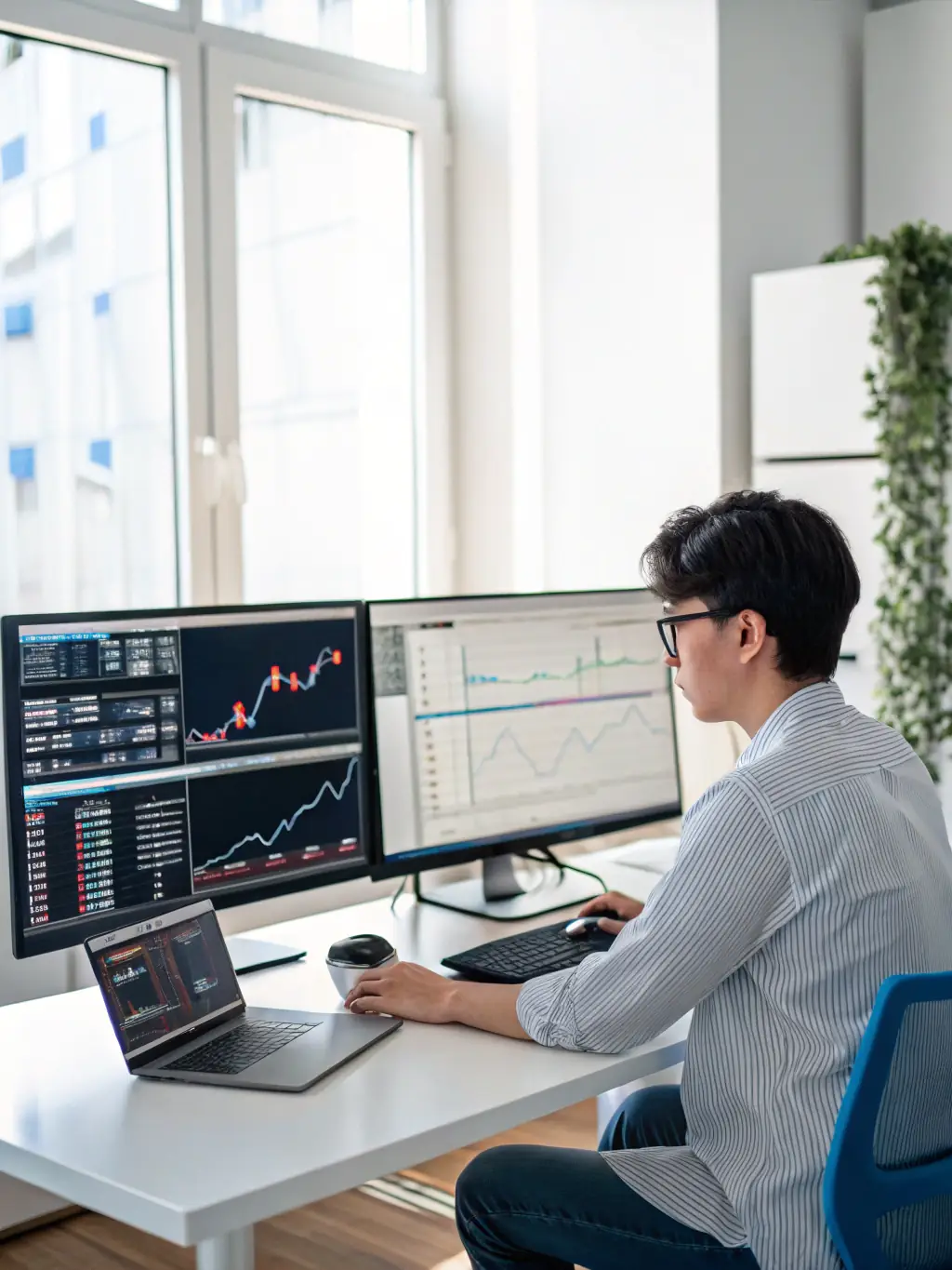 A focused individual using advanced tools to refine a job search, illustrating the targeted resources provided by RemoteJobsMatch.