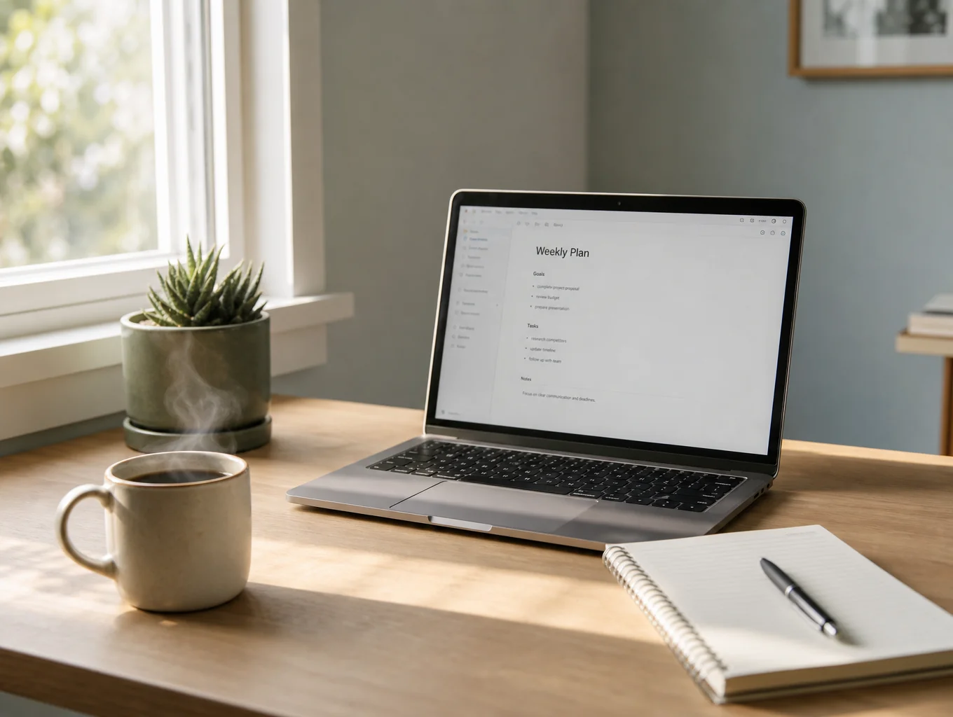 Notion workspace and document interface preview