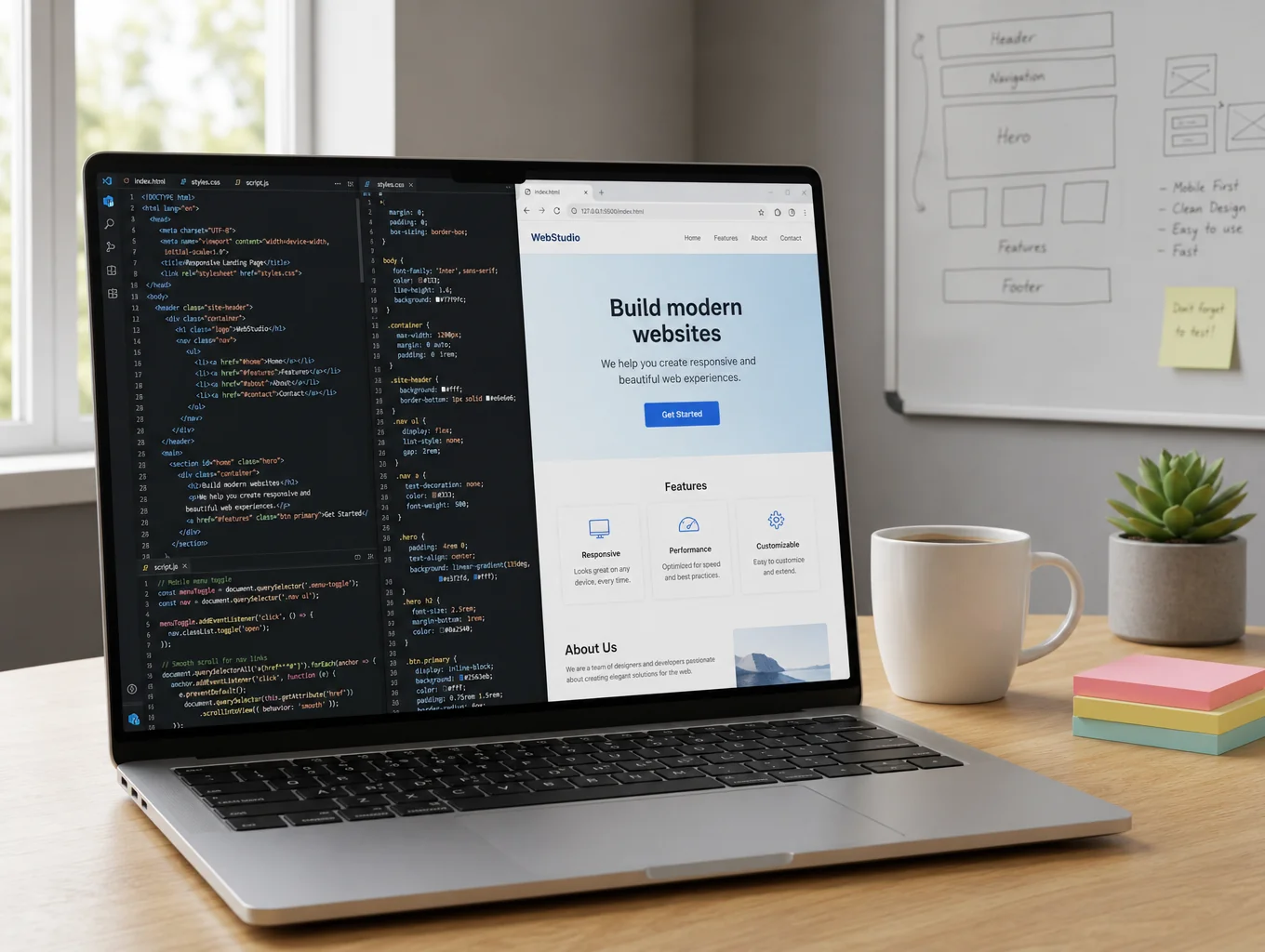 Screen showing online code tutorials and digital design workflows